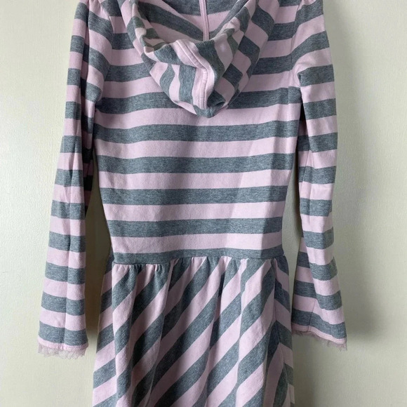 FABKIDS EUC GIRLS PINK GRAY HOODED HODDIE WINTER FALL DRESSES TOPS SIZE M 6 7 - Picture 4 of 4